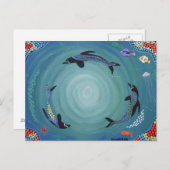 Dolphin Moon Briefkaart (Voorkant / Achterkant)