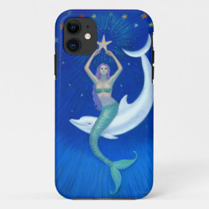 Dolphin Moon Mermaid Fantasy Art iPhone 5 Hoesje