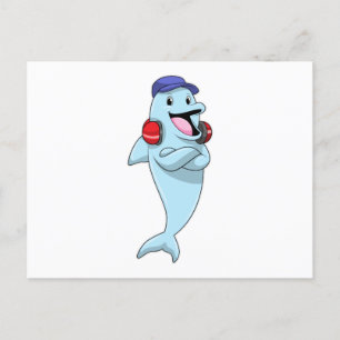 Dolphin naar Muziek luisteren Briefkaart