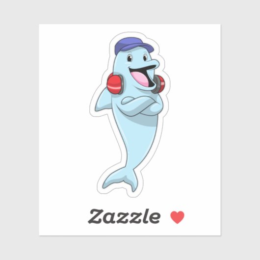 Dolphin naar Muziek luisteren Sticker (Vel)