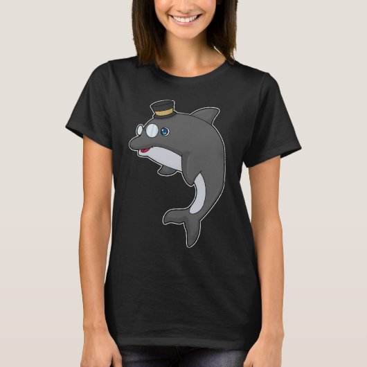 Dolphin Nerd Pet Glasses T-shirt (Voorkant)