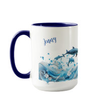 Dolphin nom personnalisé tasse personnalisée perso