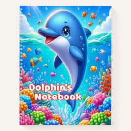 Dolphin Notebook for Kids | Wide Ruled Spiral Notitieboek