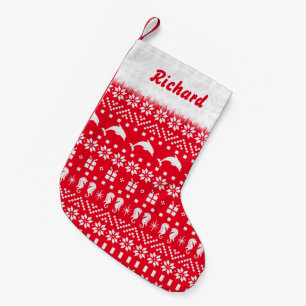 Dolphin Ocean Patterned Kleine Kerstsok