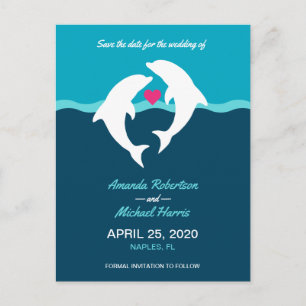 Dolphin Ocean Wedding Save the Date Briefkaart