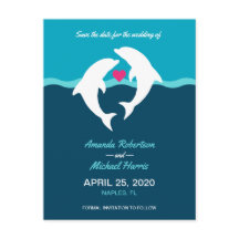 Dolphin Ocean Wedding Save The Date