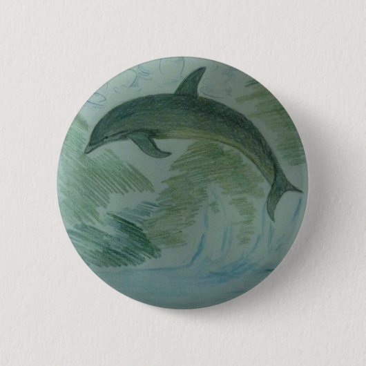 Dolphin op haar plaats ronde button 5,7 cm (Voorkant)