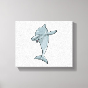 Dolphin op Hip Hop Dance Dab Canvas Afdruk