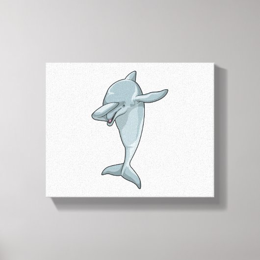 Dolphin op Hip Hop Dance Dab Canvas Afdruk (Voorkant)