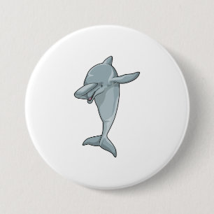 Dolphin op Hip Hop Dance Dab Ronde Button 7,6 Cm