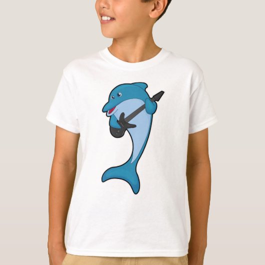Dolphin op Music met Guitar T-shirt (Voorkant)