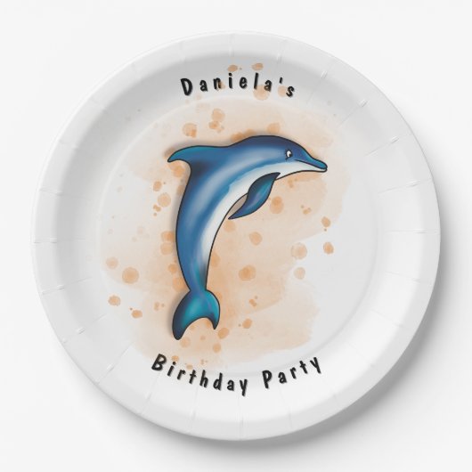 Dolphin Party Papieren Bordje (Voorkant)