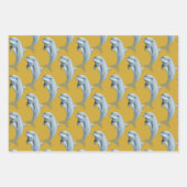 Dolphin Patterns Goud Inpakpapier Vel (Voorkant)