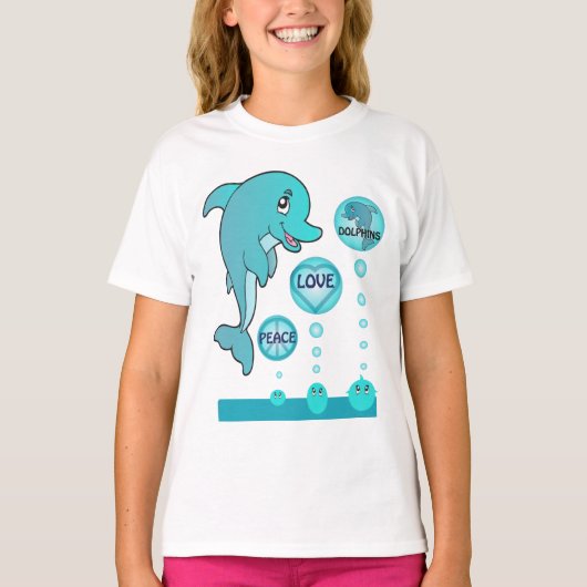 Dolphin Peace Dolphins Kinder T-shirt (Voorkant)