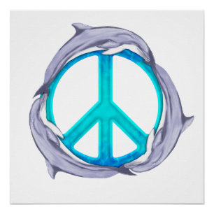 Dolphin Peace Perfect Poster