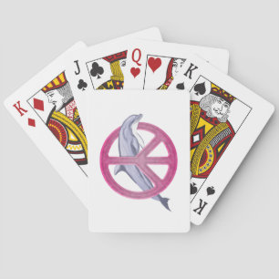 Dolphin Peace Pink Pokerkaarten