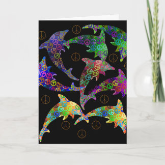Dolphin Peace Pod Wenskaart Kaart