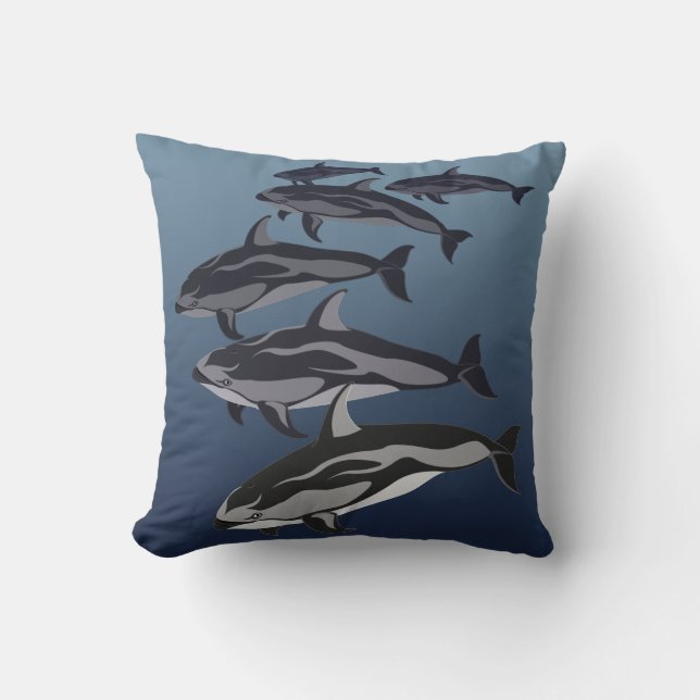 Dolphin Pillow White Sierkussen met dolfijn (Voorkant)