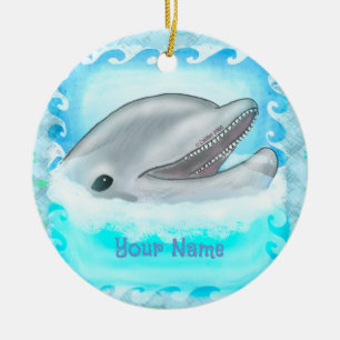 Dolphin Play, aangepaste naam ornament