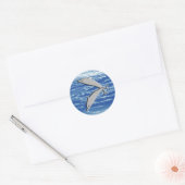 Dolphin Play Ronde Sticker (Envelop)