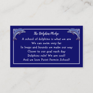 Dolphin Pledge - School Motto en Foto Visitekaartje