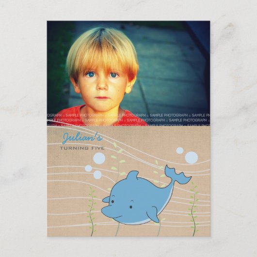 Dolphin Pool Anniversaire Invitation PostCard (Devant)