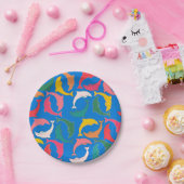 Dolphin Print Blue Papieren Bordje (Feest)