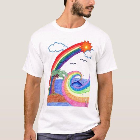 Dolphin Rainbow T-Shirt (Voorkant)