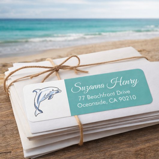 DOLPHIN Retouradres _elegant handschrift Etiket
