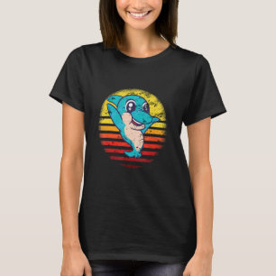 Dolphin Retro 70s Animal Silhouette Distre T-shirt
