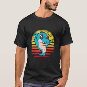 Dolphin Retro 70s Animal Silhouette Distre T-shirt