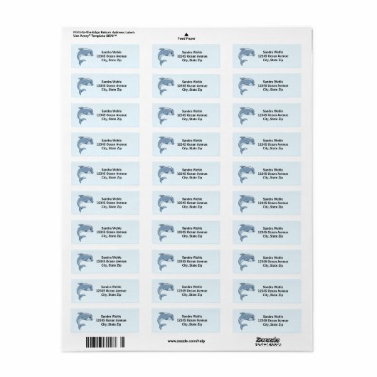 Dolphin Return Label (Full Sheet)