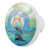 Dolphin Rising Keramische Knop (Rechts)