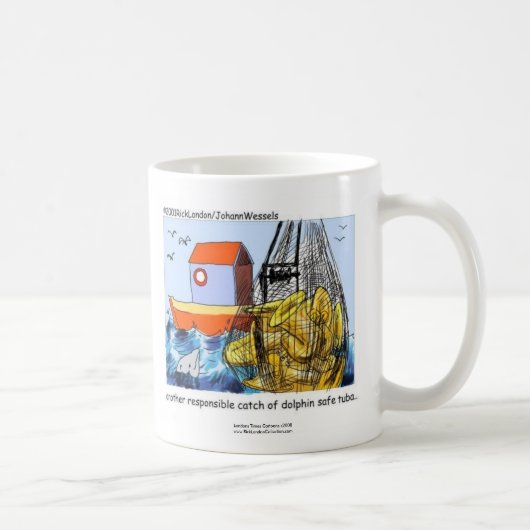 Dolphin Safe Tuba Funny Coffee Mok (Rechts)