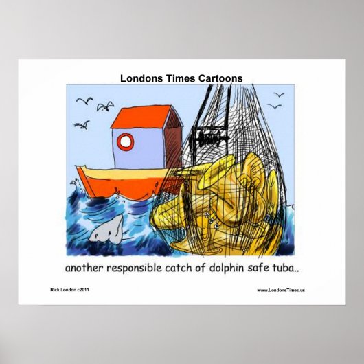 Dolphin-Safe Tuba Funny Posters (Voorkant)