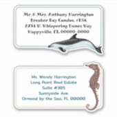 Dolphin Seahorse Large Pre-print Mailing Labels (Voorkant)