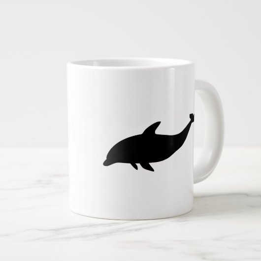 Dolphin Silhouette Extra Grote Mok (Voorkant rechts)