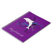 Dolphin Silhouette Purple Carnet personnalisé (Côté gauche)