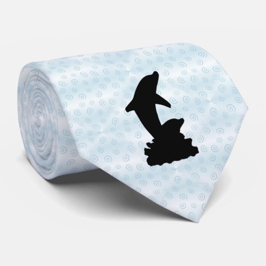 Dolphin Silhouette Stropdas (Opgerold)