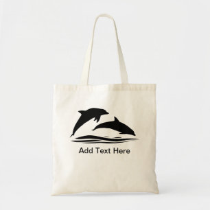 Dolphin Silhouette Voeg tekst toe Tote Bag