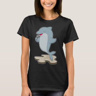 Dolphin Singer Microfoon Muziek T-shirt