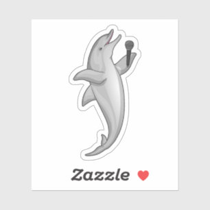 Dolphin Singer Microphone Sticker