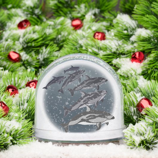 Dolphin Snow Globe Custom Dolphin Art Snow Globes (Noël)