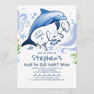 Dolphin Splash   Zompool Birthday Party Kaart