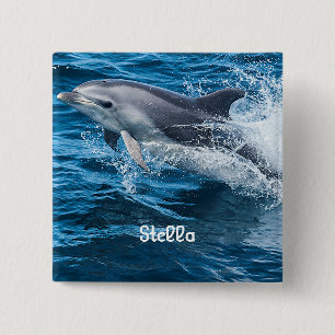 Dolphin Splashing Persoonlijke Button