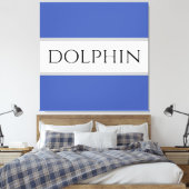 DOLPHIN Sportief Fun Zomer Blauw Wit Grijs Strepen Canvas Afdruk (Insitu (Slaapkamer))