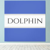 DOLPHIN Sportief Fun Zomer Blauw Wit Grijs Strepen Canvas Afdruk (Insitu (Houten vloer))
