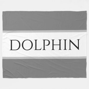 DOLPHIN Sportief Grijs Zwart Wit Nautische Strepen Fleece Deken
