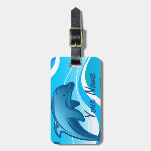 Dolphin-springgolven Bagagelabel (Voorkant verticaal)