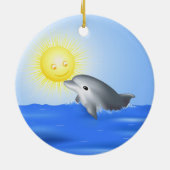 Dolphin & Sun Keramisch Ornament (Achterkant)